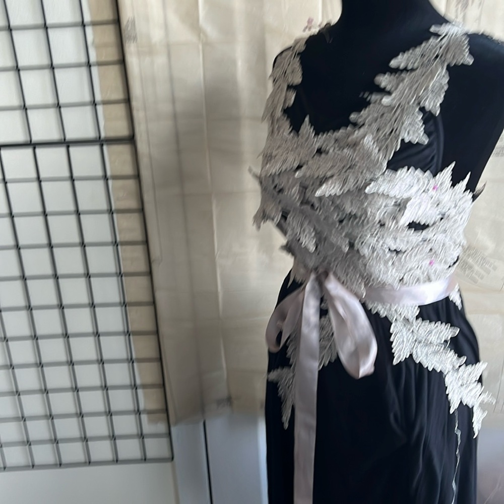 Black and gold ivy leave dress